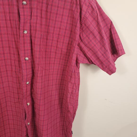 Wrangler Grid Print Wrinkle Free Button Up Size L - Picture 4 of 11